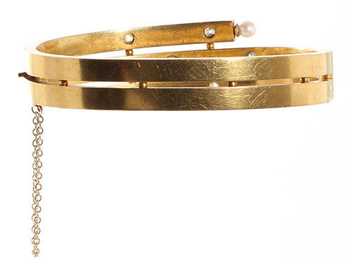 Victorian Gold and Diamond Bangle Bracelet