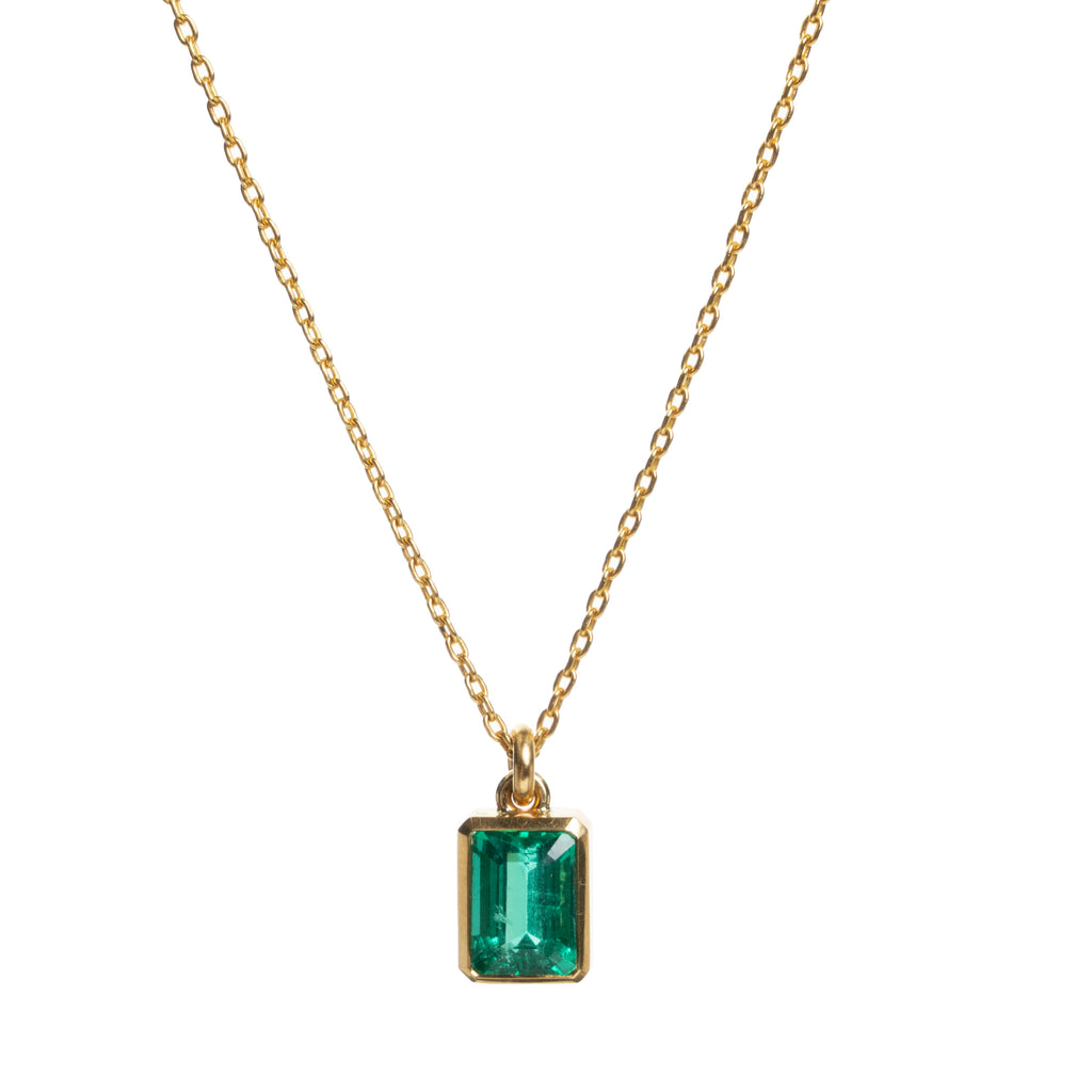 Bell & Bird Emerald Pendant Necklace