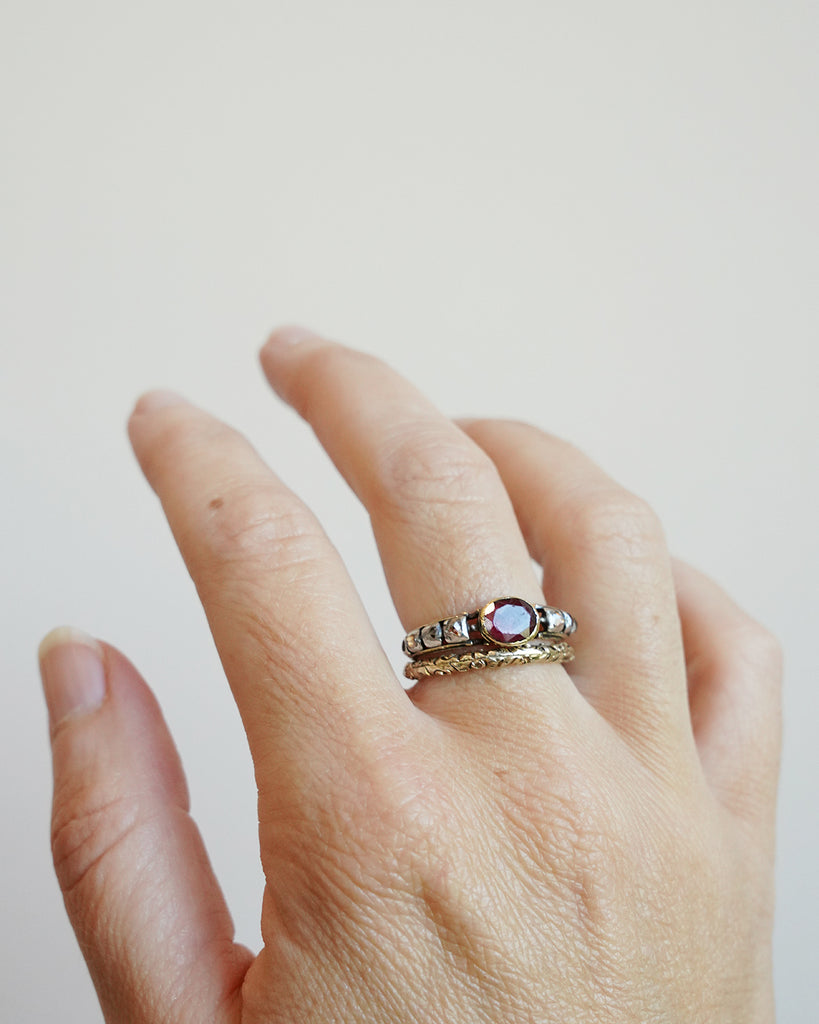 Georgian Garnet and Diamond Ring
