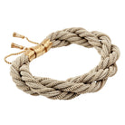 Victorian Era woven hair bracelet, with gold clasp and tassel details. Remarkably preserved twisted woven braids. English in origin. Circa 1860.