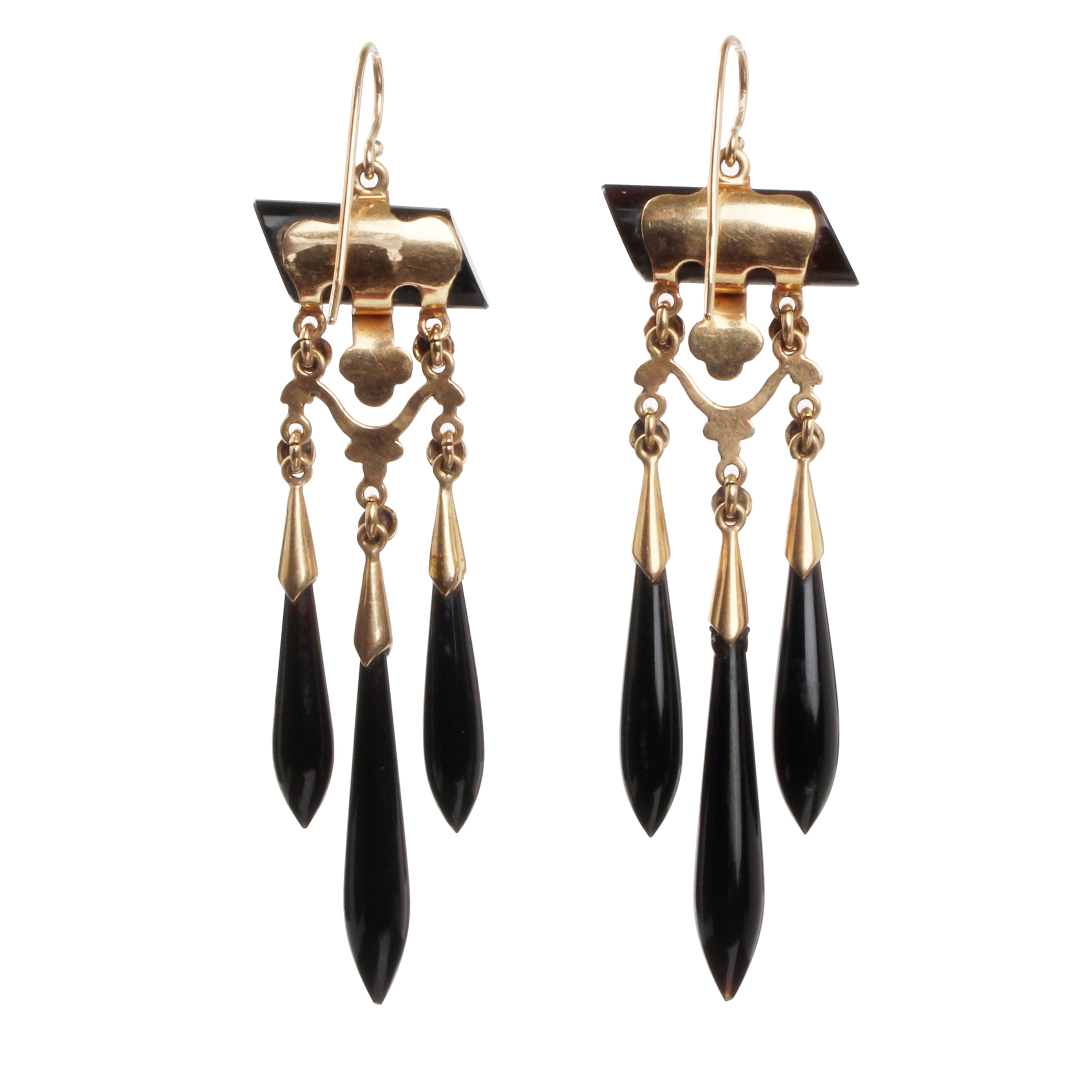 19th Century Onyx and Gold Torpedo Drop Earrings – Bell and Bird