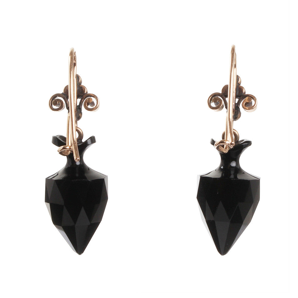 Victorian Onyx Amphora Earrings