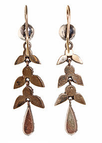 Victorian Paste Leaf Earrings