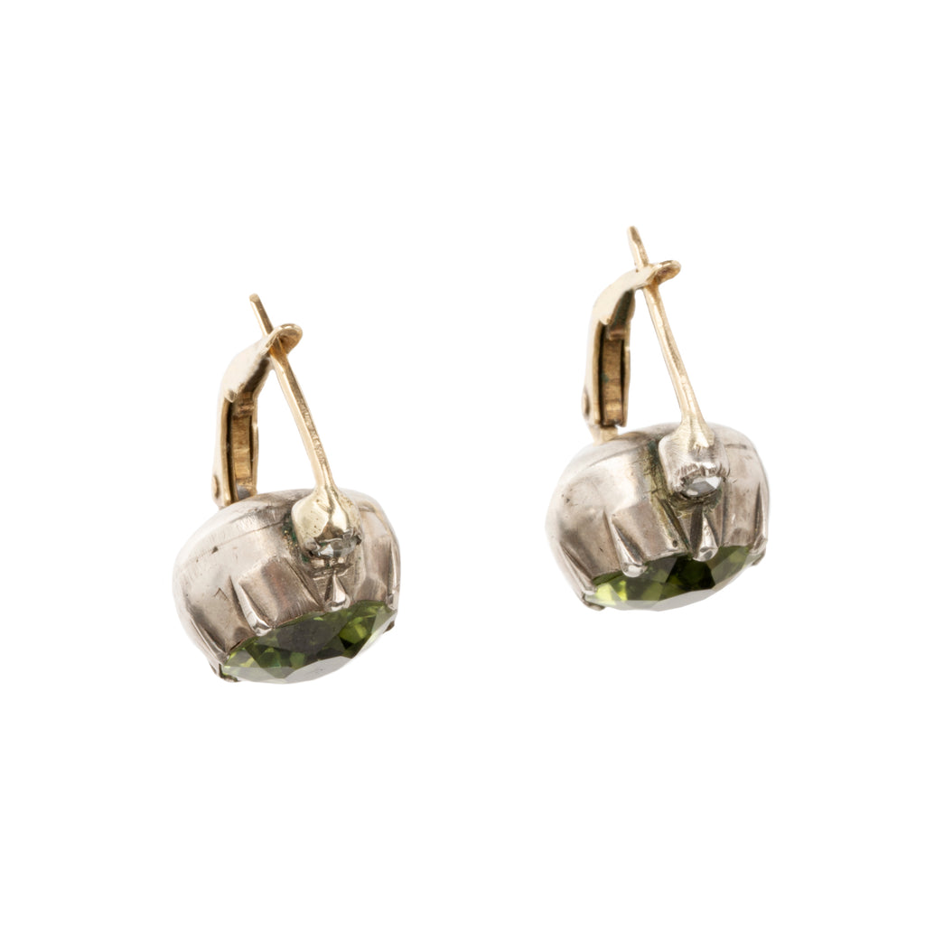 Georgian peridot and diamond earrings