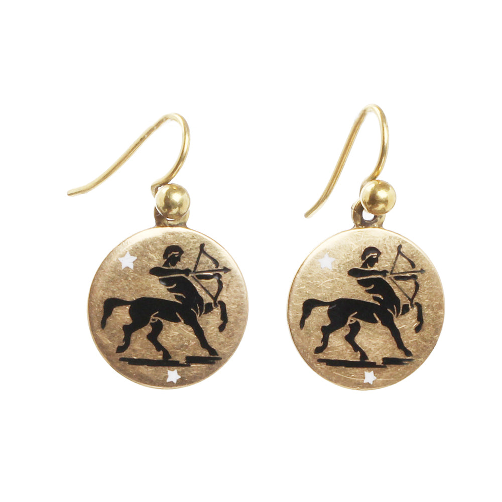 Antique Astrological Medallion Earrings